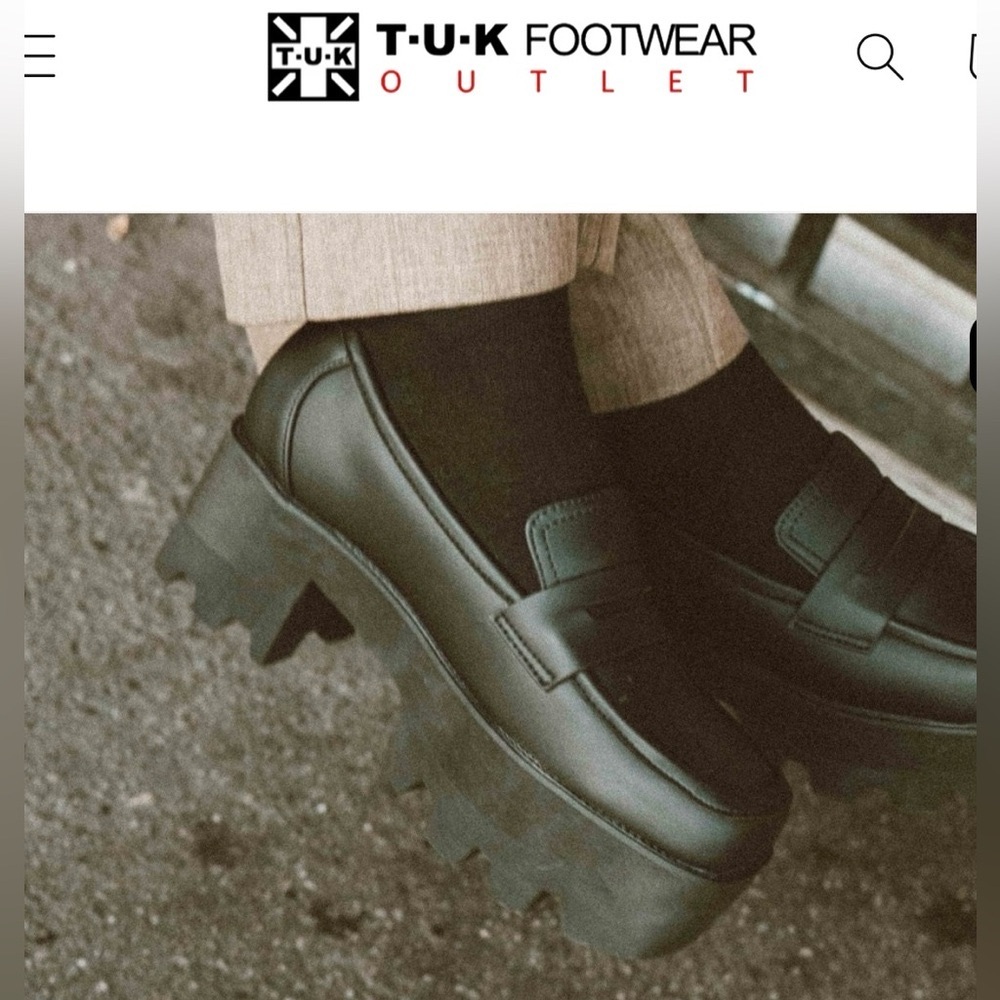 T.U.K. Black Vegan TUKskin Nosebleed Square Toe Loafers - Size 6 ❤️💋 - Picture 4 of 17